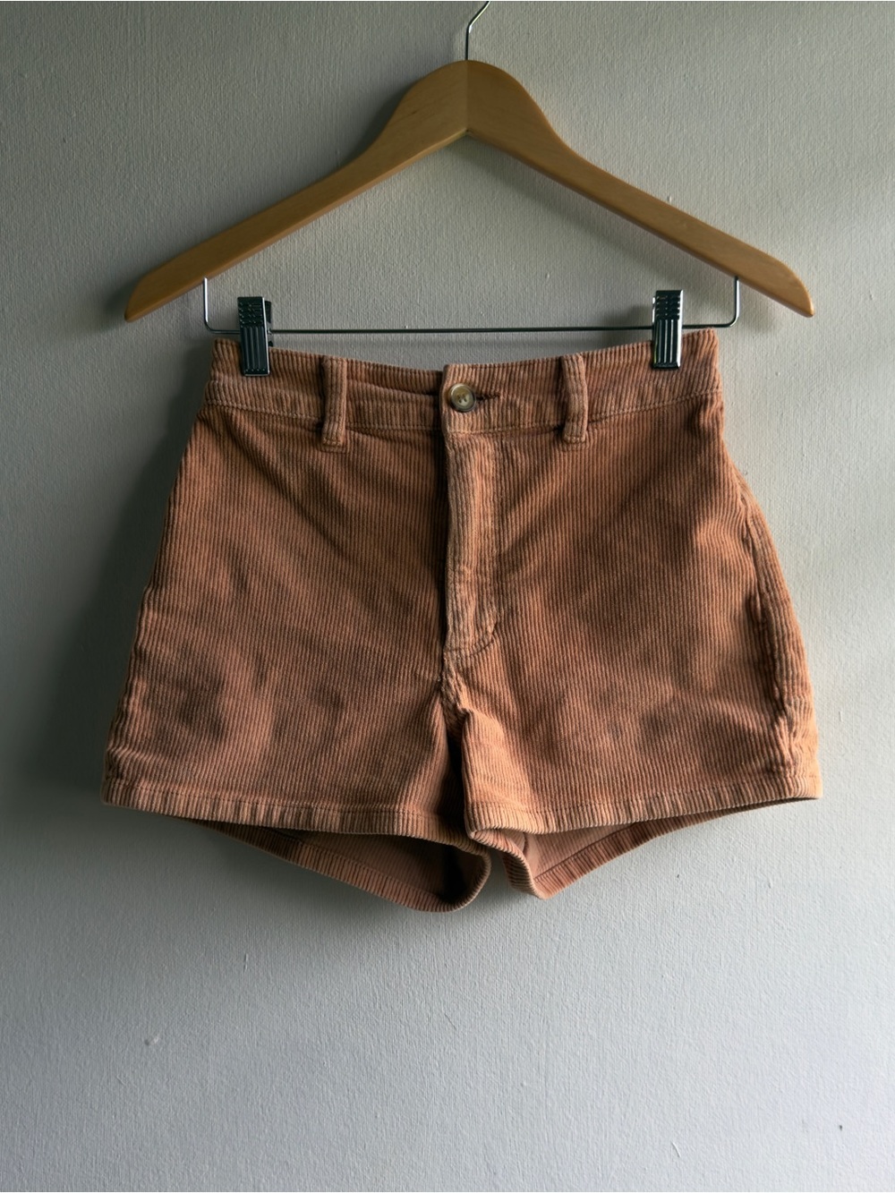 Billabong Rust Corduroy High Waisted Shorts Size 25